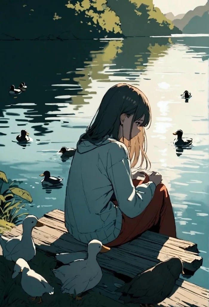 Ảnh anime chill ngồi 1 mình