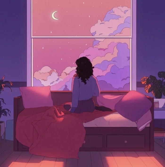 Ảnh anime chill trên sofa