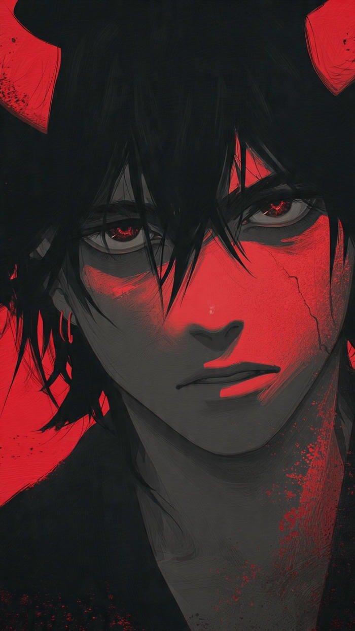 Ảnh anime nam ngầu, lạnh lùng ác quỷ 4k mắt đỏ