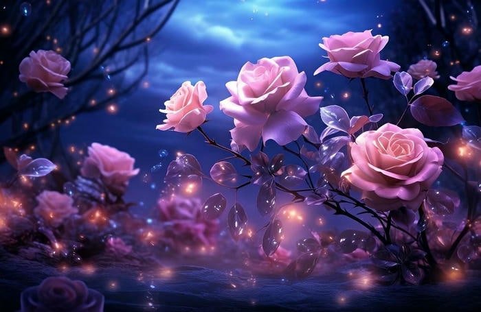 Hình ảnh hoa hồng tím mộng mơ, huyền bí