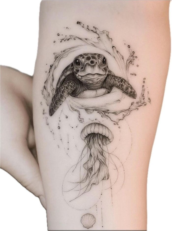 Hình xăm nghệ thuật trừu tượng cho nữ