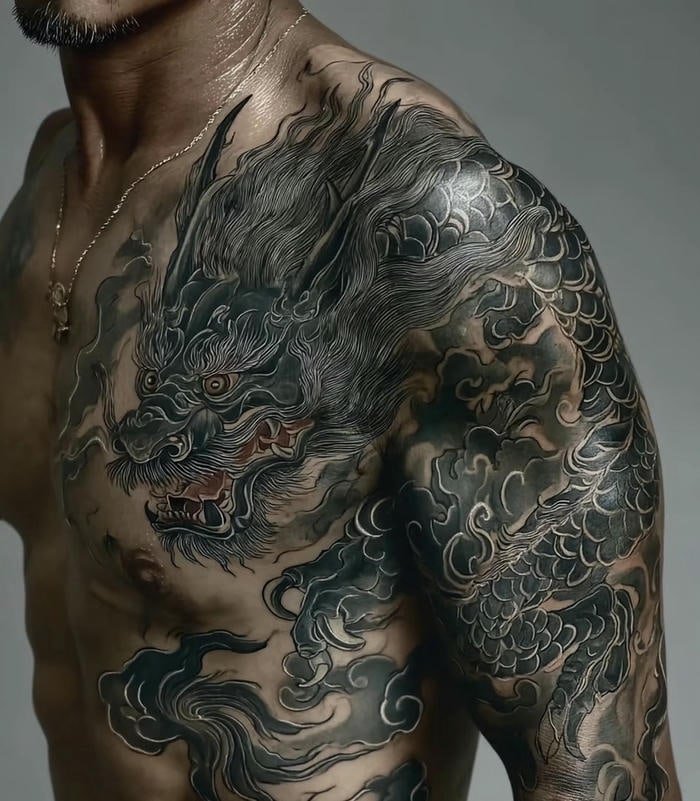 Hình xăm rồng bay lên trời