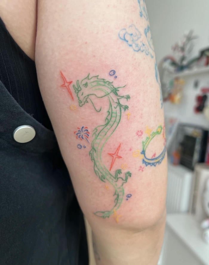 Hình xăm rồng cute