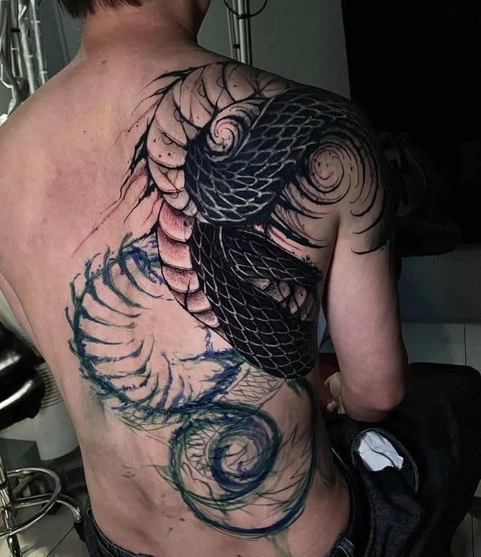 Hình xăm rồng lửa quyền lực