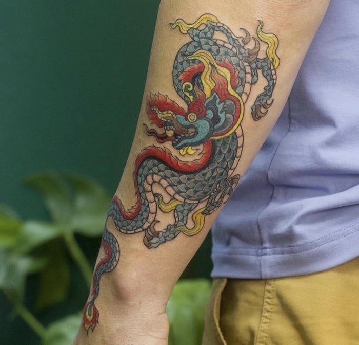 Hình xăm rồng nam ngầu