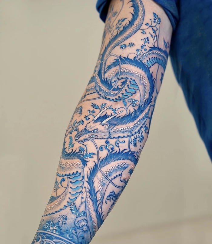 Hình xăm rồng trong mây