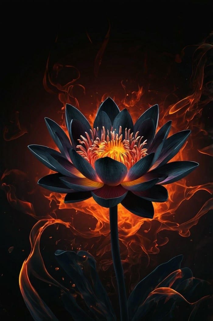 Hoa sen đen độc đáo