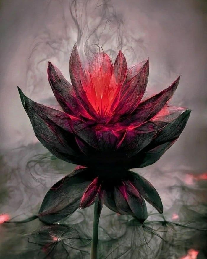 Hoa sen đen nhẹ nhàng