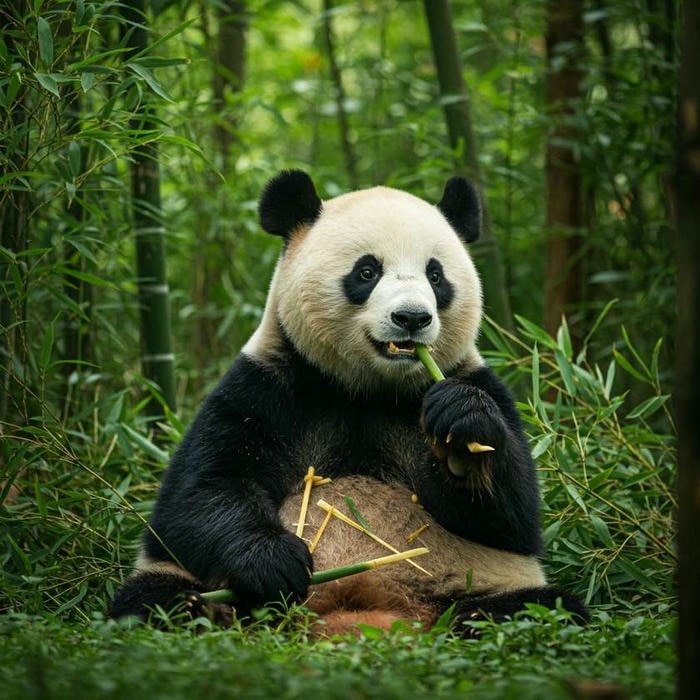 ảnh con gấu trúc ăn lá