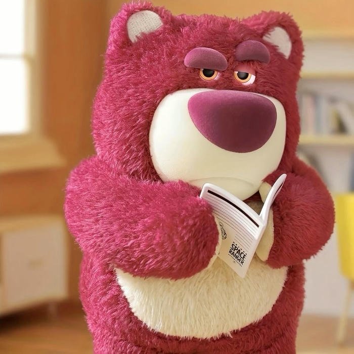 ảnh gấu dâu dễ thương đọc sách