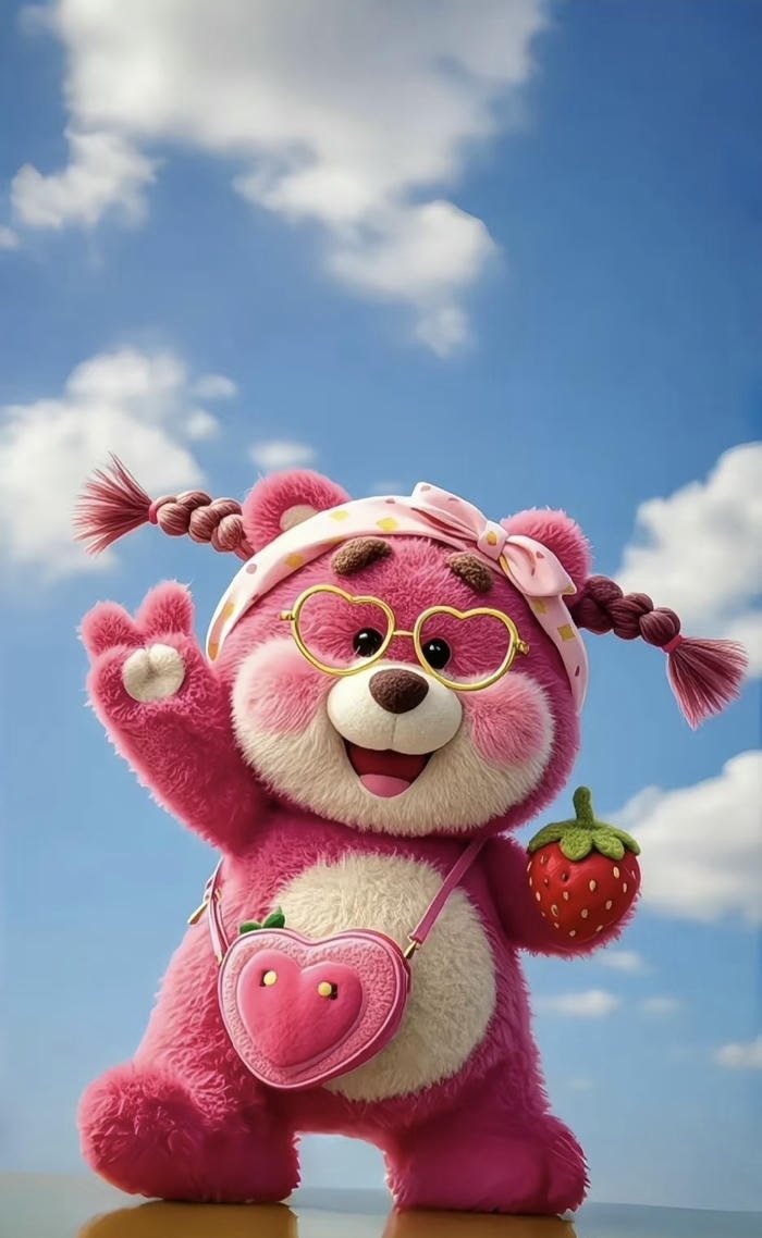 ảnh gấu dâu vui vẻ