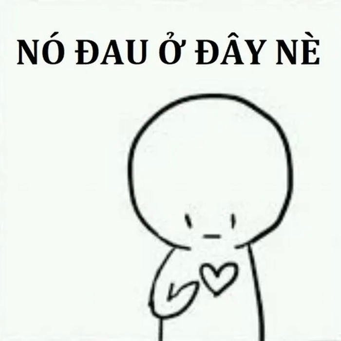đau ở đây này meme đơn giản