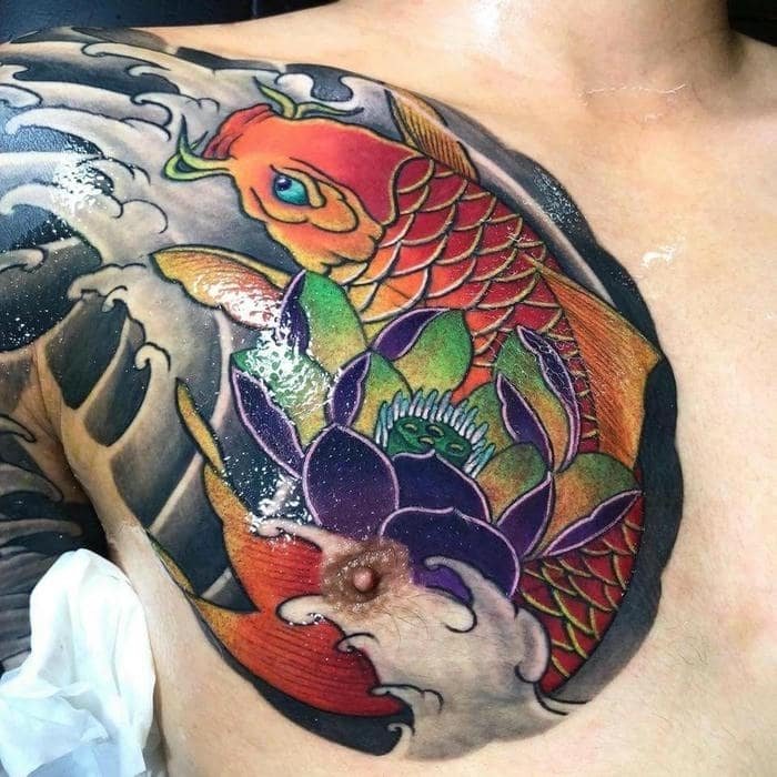 hình xăm cá chép đơn giản