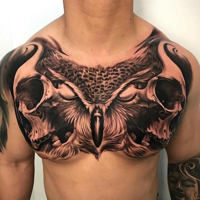 hình xăm đại bàng ở ngực