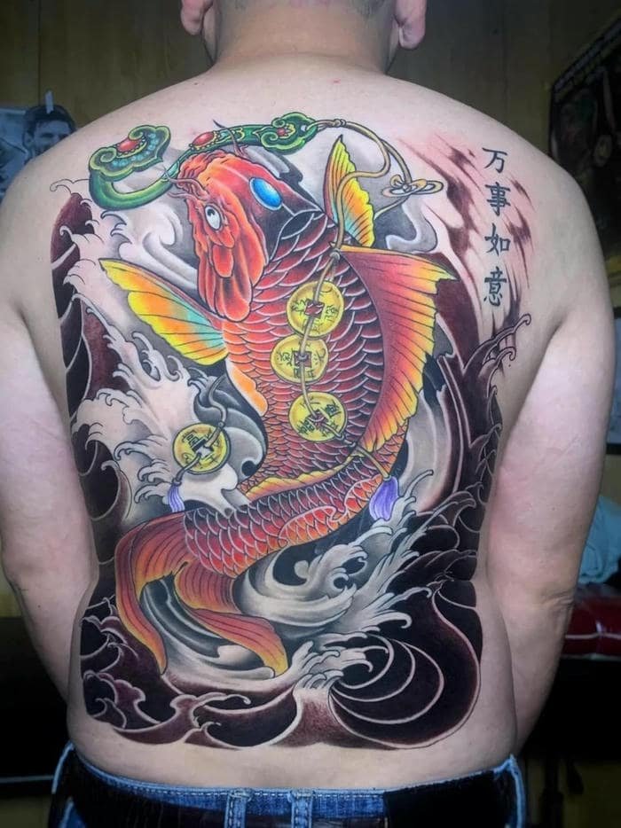 hình xăm full lưng cá chép