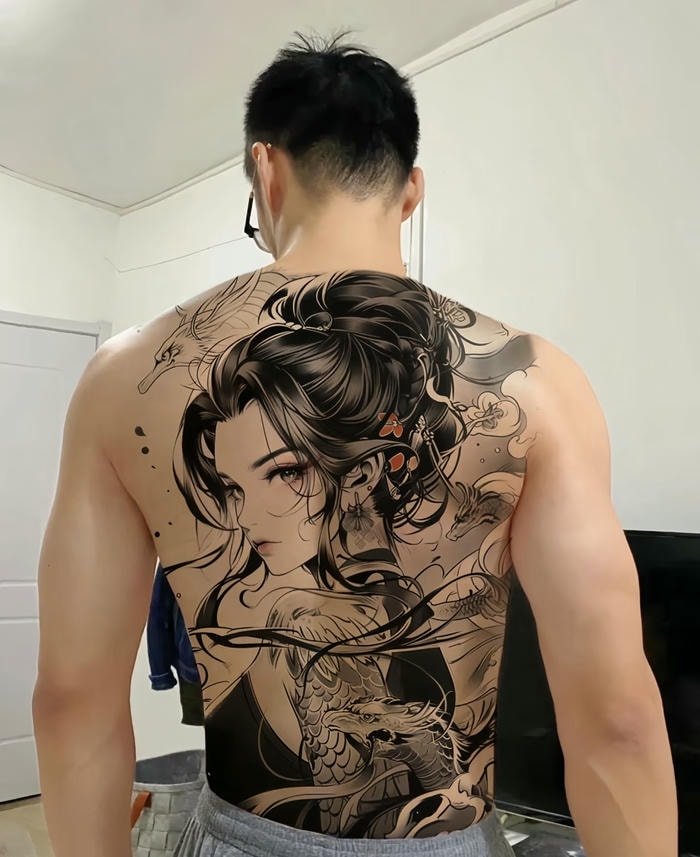 hình xăm full lưng đẹp