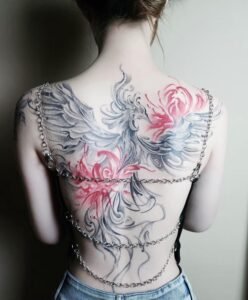 hình xăm full lưng phượng hoàng