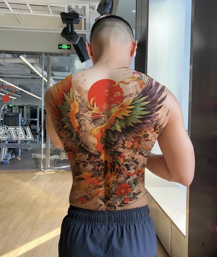 hình xăm full lưng phượng hoàng đẹp