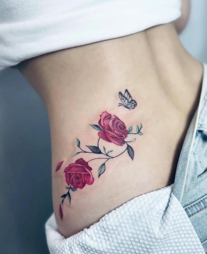 hình xăm hoa hồng cuốn hút