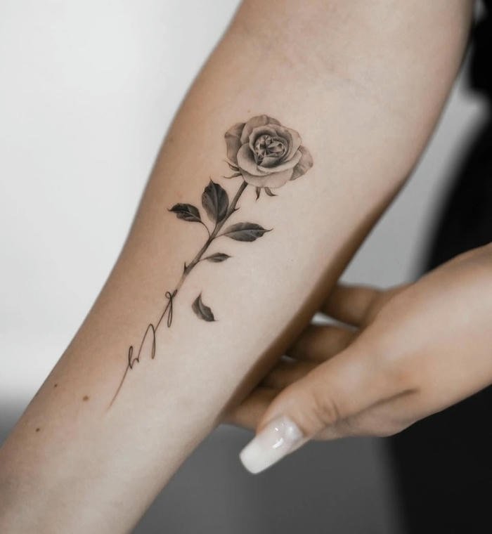 hình xăm hoa hồng đơn giản