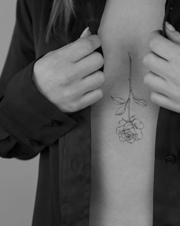 hình xăm hoa hồng hiện đại