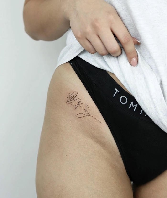 hình xăm hoa hồng thanh lịch