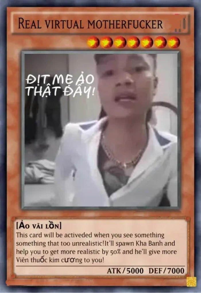 khá bảnh meme thẻ bài ảo thật