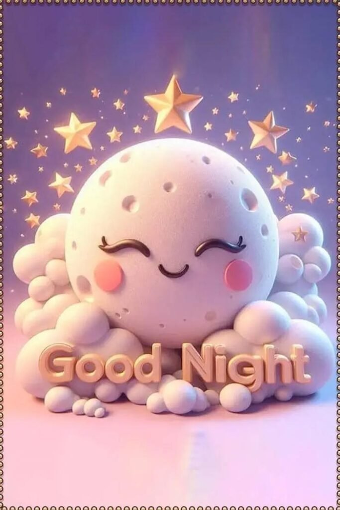meme chúc ngủ ngon cute mặt trăng