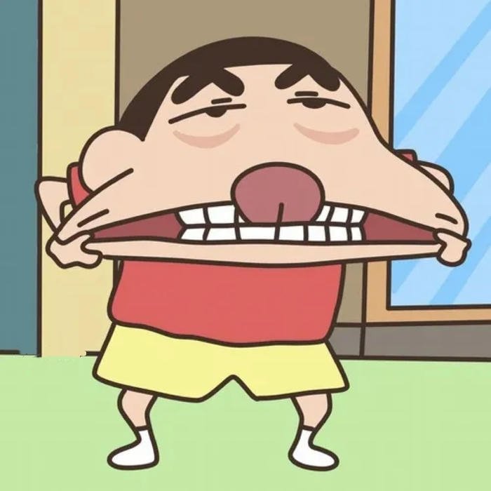 meme lêu lêu shin banh miệng