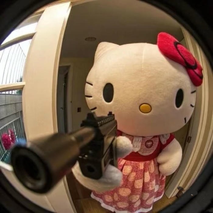súng meme hello kitty