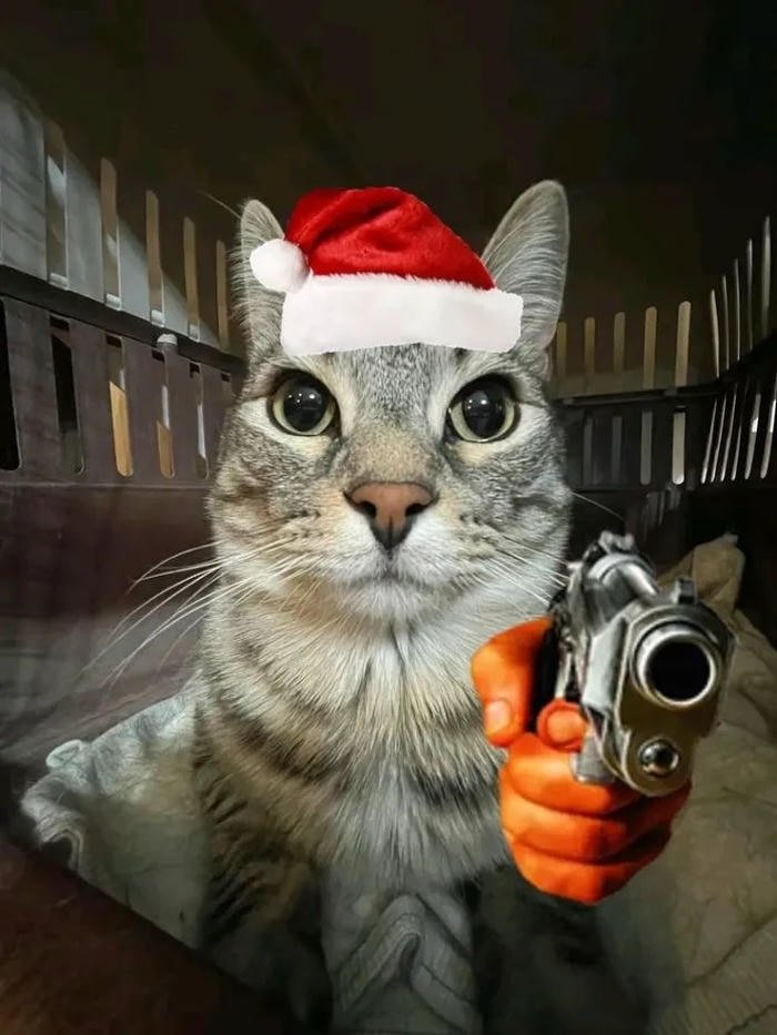 súng meme mèo cầm súng