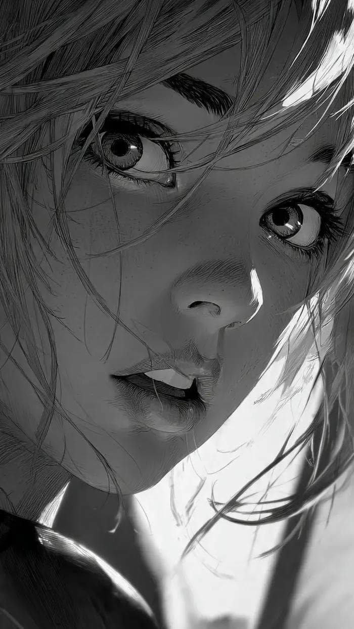 Ảnh anime đen trắng 4k đẹp