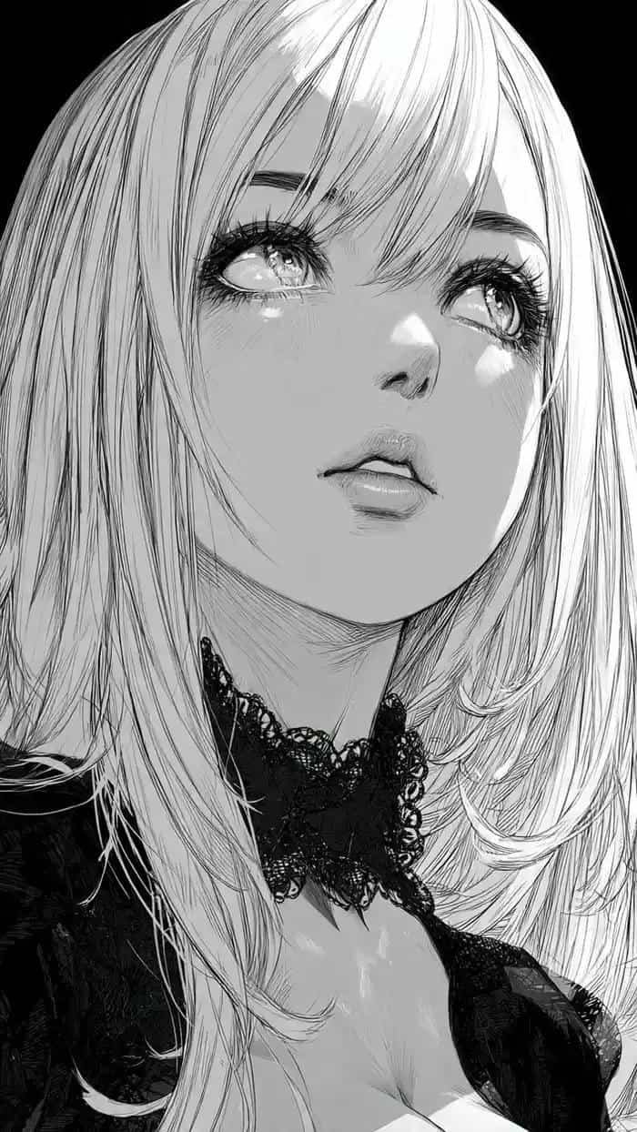 Ảnh anime đen trắng trầm lặng