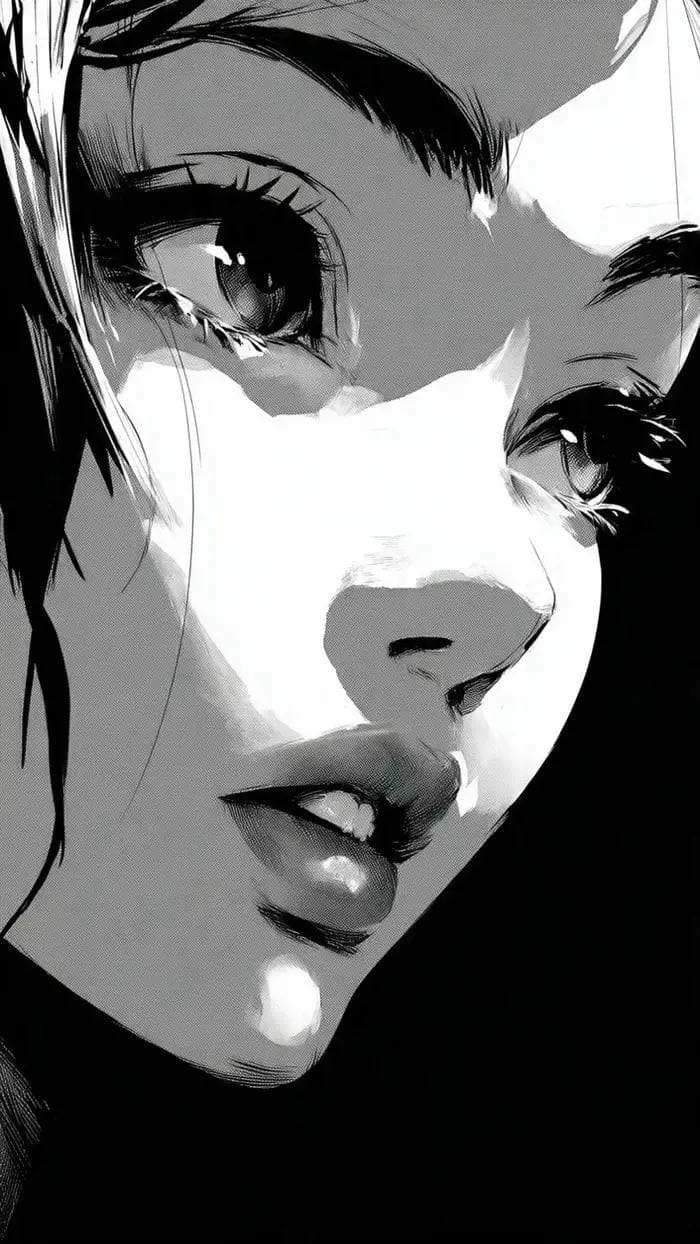 Ảnh anime đen trắng vẽ