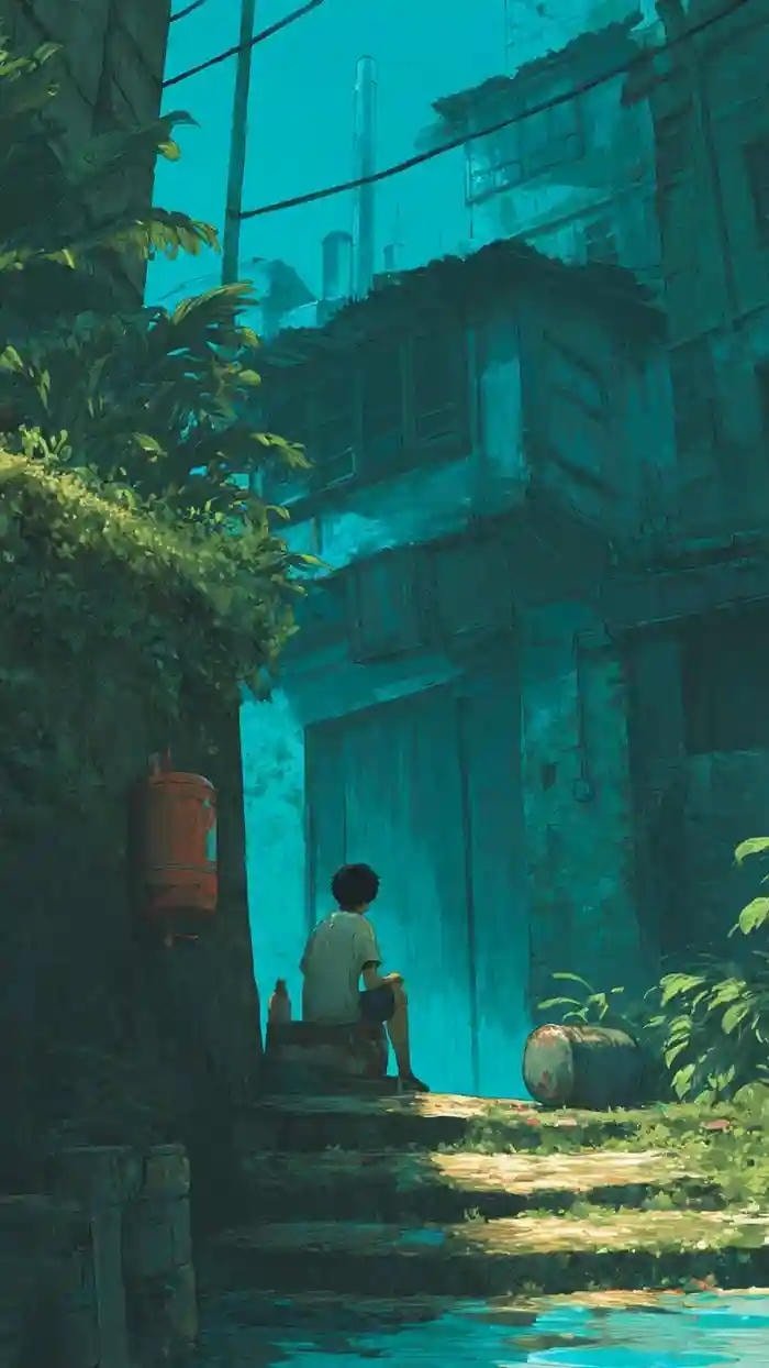 Ảnh anime đẹp hiếm chàng trai ngồi buồn