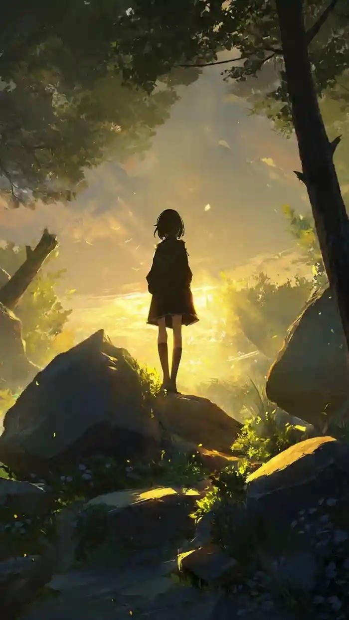 Ảnh anime đẹp hiếmcô gái đứng nắng hè