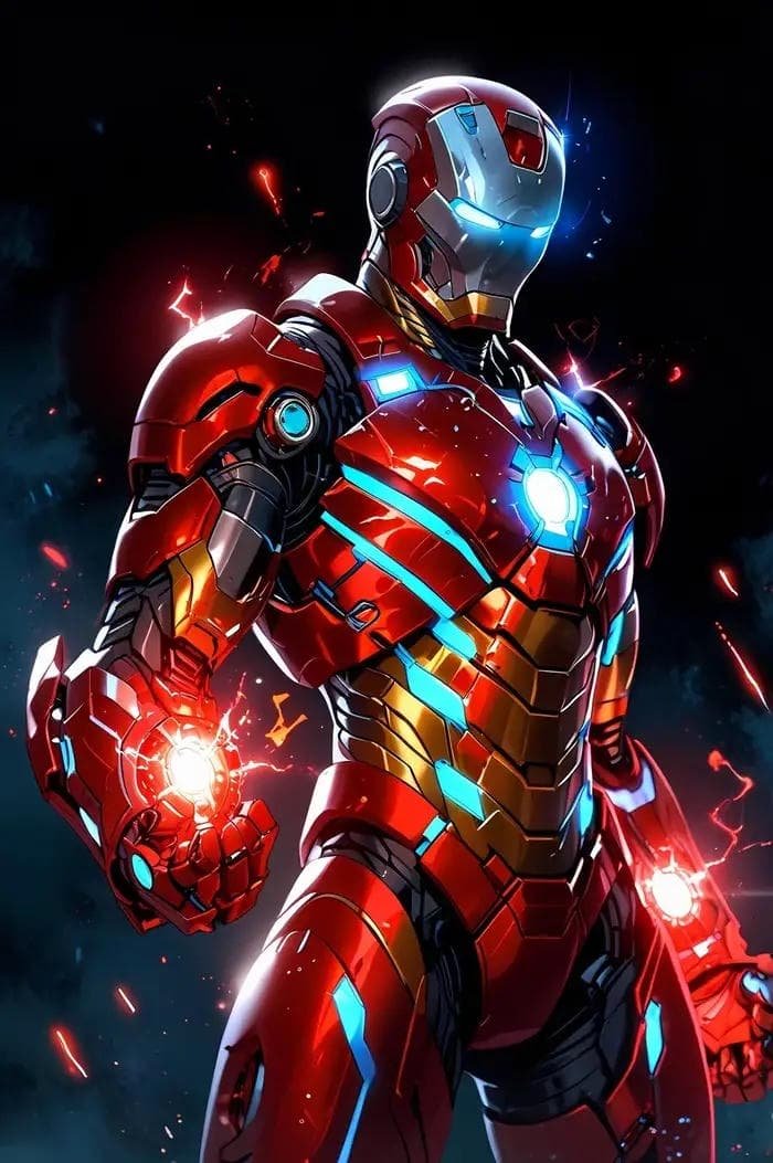 Ảnh Iron Man trong bộ giáp đỏ vàng