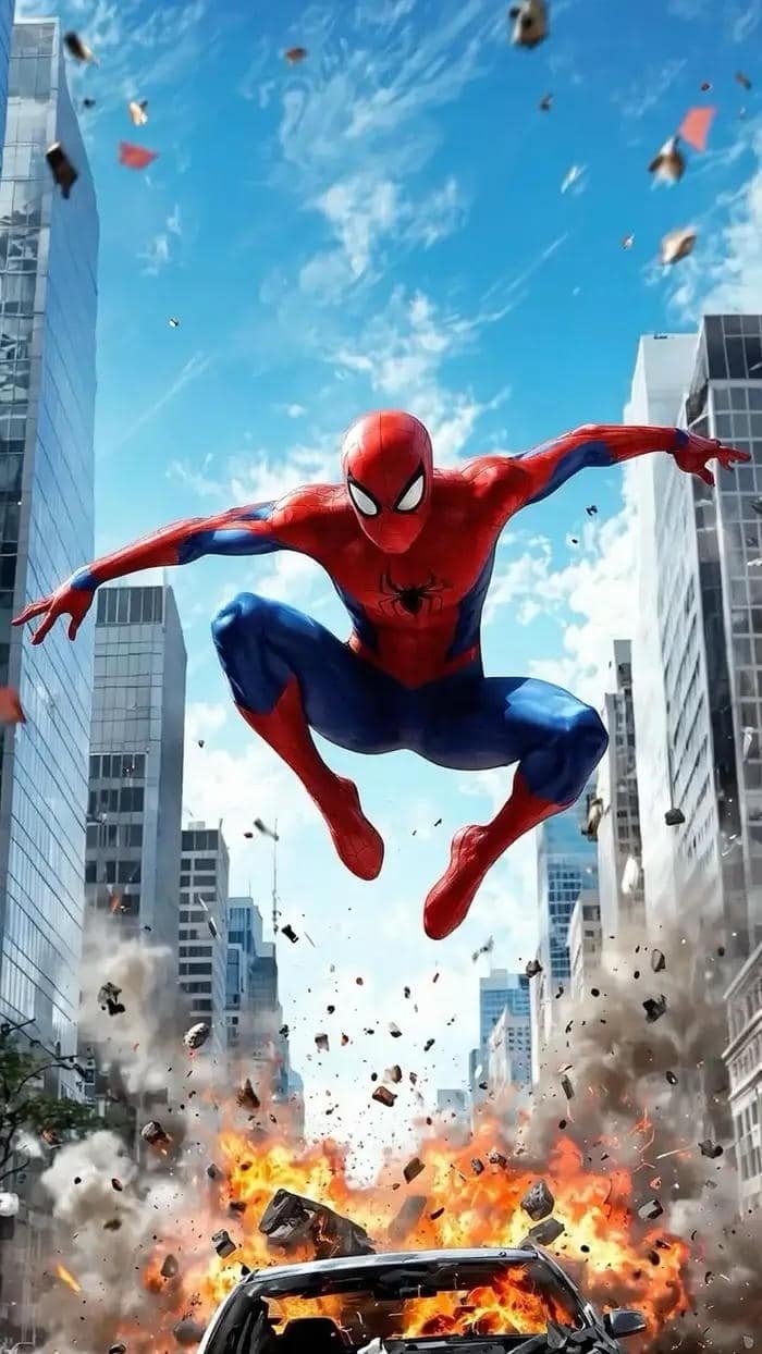 Ảnh Spiderman chuẩn siêu anh hùng đỏ xanh