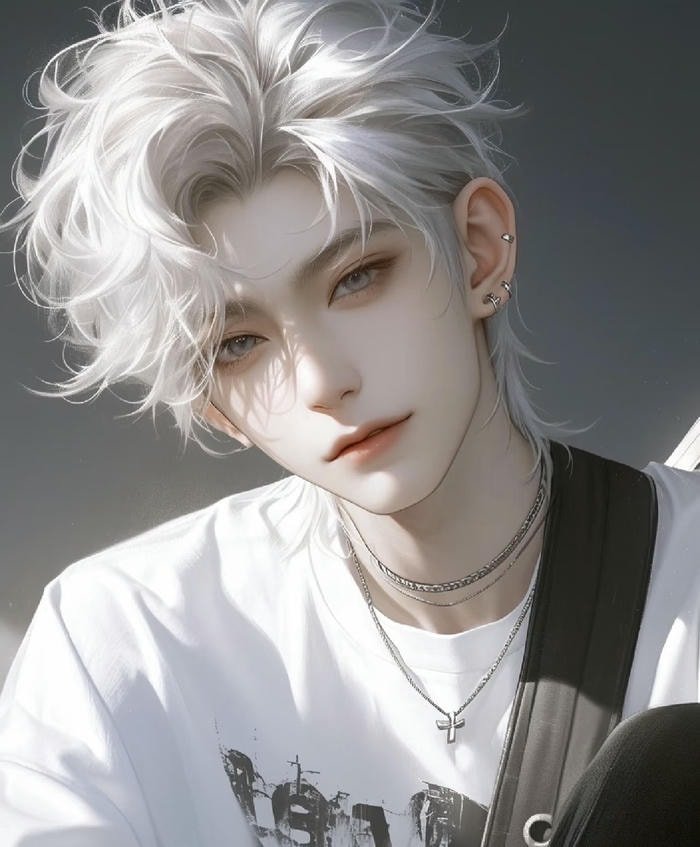 ảnh anime chàng trai tóc trắng