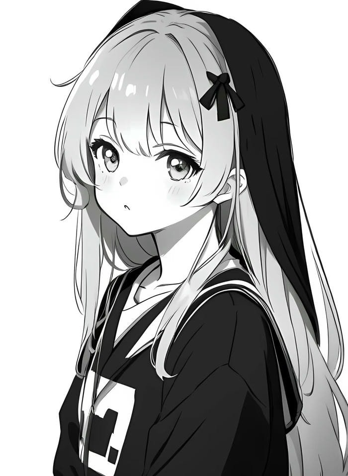 ảnh anime trắng đen cảm xúc sâu