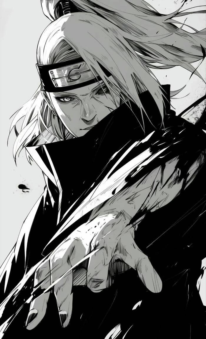 ảnh anime trắng đen cảm xúc