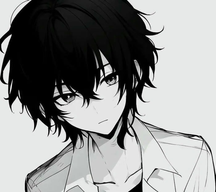 ảnh anime trắng đen nghệ thuật tối giản