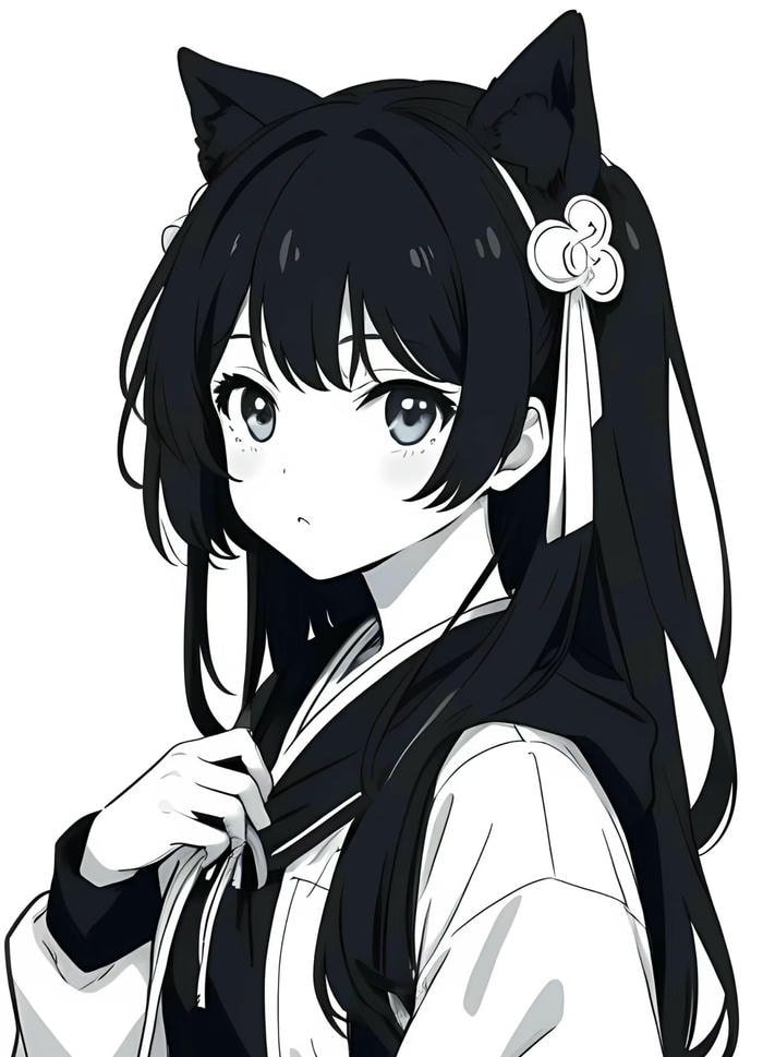 ảnh anime trắng đen sắc nét