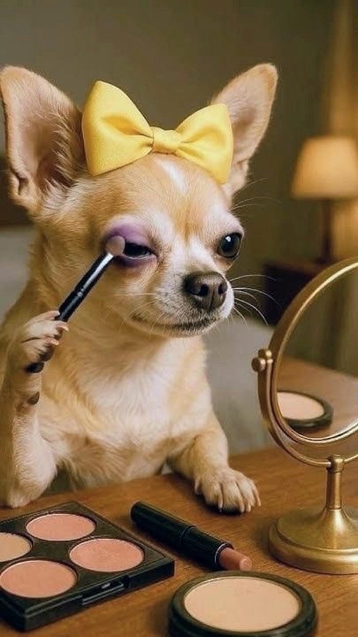 ảnh chó trang điểm