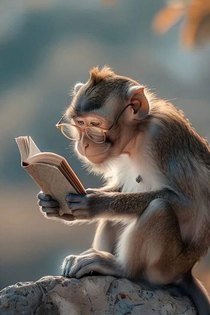 ảnh khỉ đọc sách
