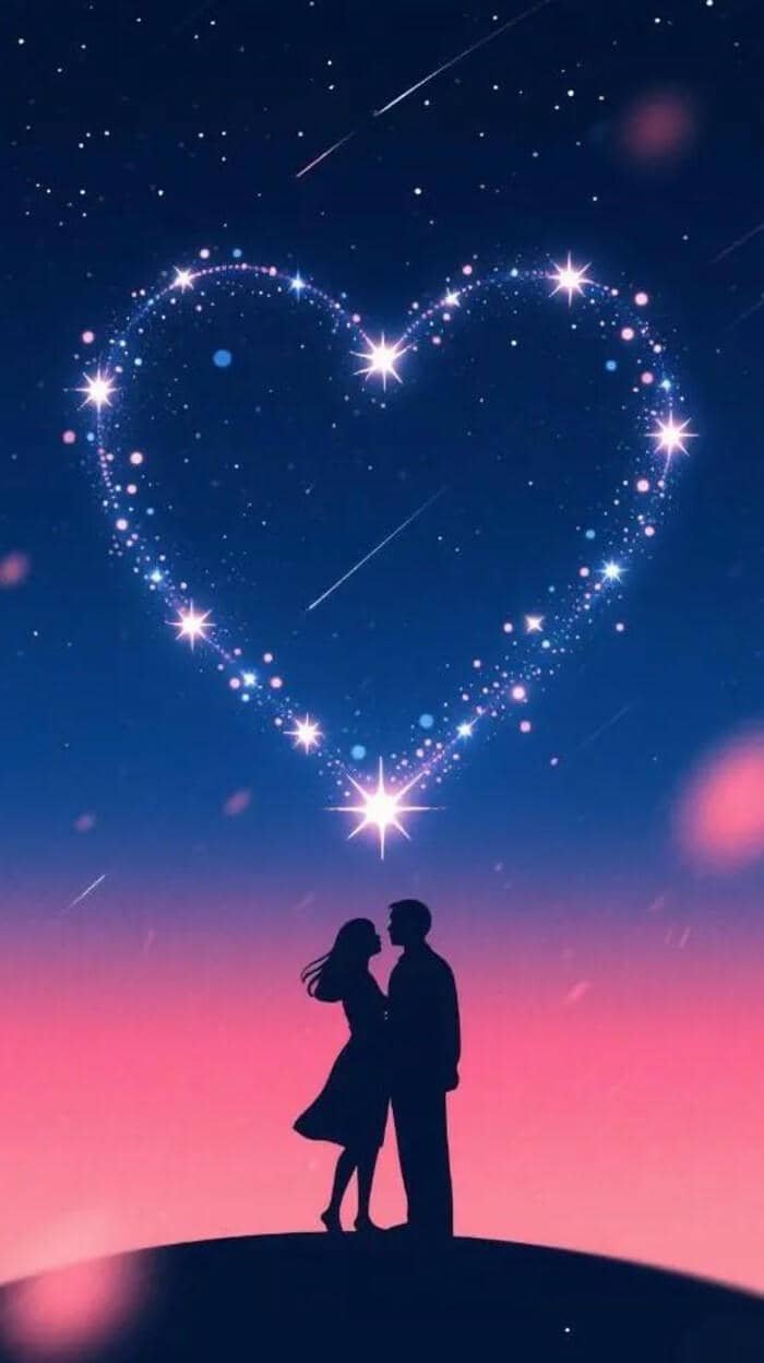 ảnh nền trái tim dễ thương