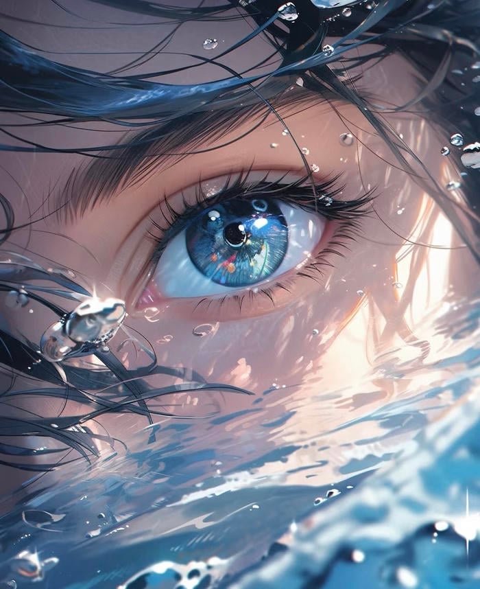 ánh nhìn đầy cảm xúc anime