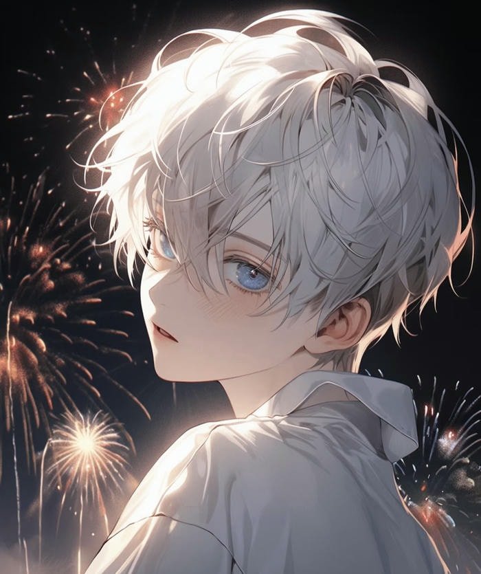 anime boy đẹp tóc trắng