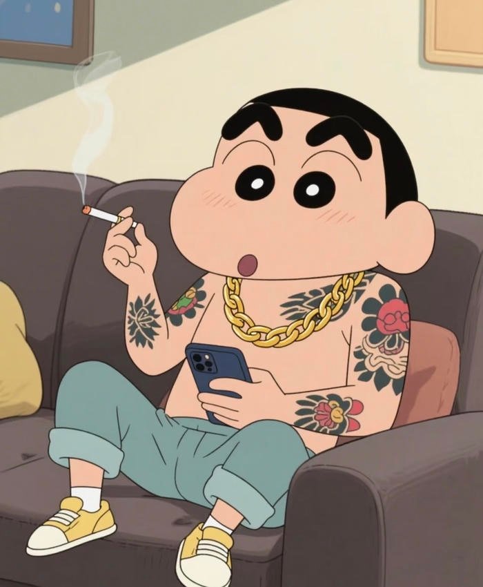 bức anime chill khói thuốc