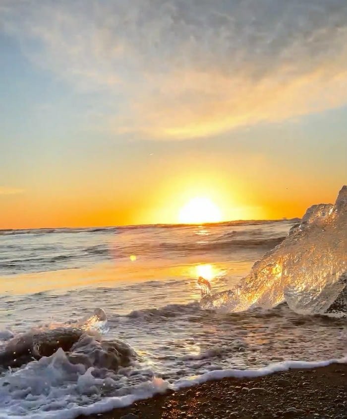 hình ảnh biển chill hoàng hôn đơn giản